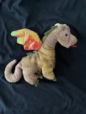 FIRE! 'SCORCH" THE DRAGON BEANIE BABY, SUPER RARE, 1998, WITH ERRORS, RETIRED.