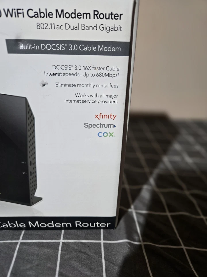 NETGEAR AC1600 Wifi Cable Modem Router | 802.11ac Dual Band Gigabit Modem Router - Image 2 of 4