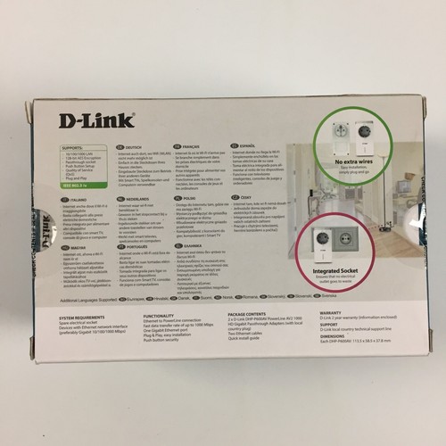Lot 2 Prises Adaptateurs CPL D-Link AV2 DHP-P601AV / 1000 Mbps (DHP-P600AV) - Photo 2/5