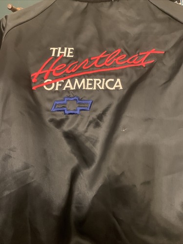 Vintage West Ark The Heartbeat of America Chevrolet Satin Bomber Jacket Black XL - Picture 6 of 8