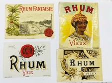 Lot Of 4 RUM Labels Old Printer Specimen