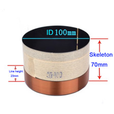 1/2/5 Pcs 100mm 8ohm 8  Round Wire Speaker Bass Voice Coil BASV Black Aluminum