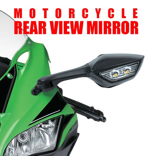 Rearview Mirrors with LED Turn Signals For Kawasaki Ninja ZX10R ZX-10R 2011-2015 - Picture 2 of 9