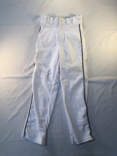 A4 Youth 100 Polyester Pro Style Elastic Bottom Baseball Pant Size S White