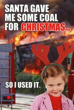 Santa Gave Me Coal Humorous  Funny Nobleworks Christmas Card