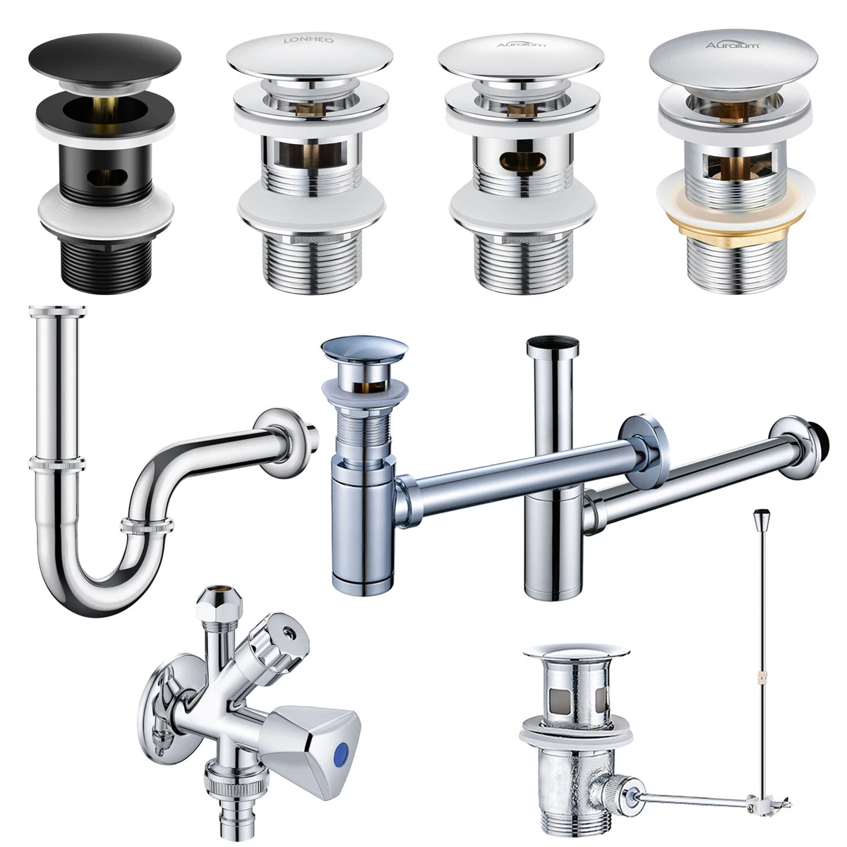 Sifon Siphon Pop Up Drain Valve Sink Drain Set with Overflow