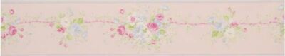 Rasch Textil Bordüre Petite Fleur 305097 Floral Blütenkette Rosa Grün Pink Weiß