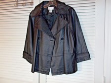 Spiegel Black Fine Quality 100%leather Jacket Sz/14-20"black Leather Gloves