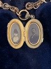 Antique Victorian Gold Filled Pearl Pendant Locket With Chain In Box +Card 1882 — photo 6