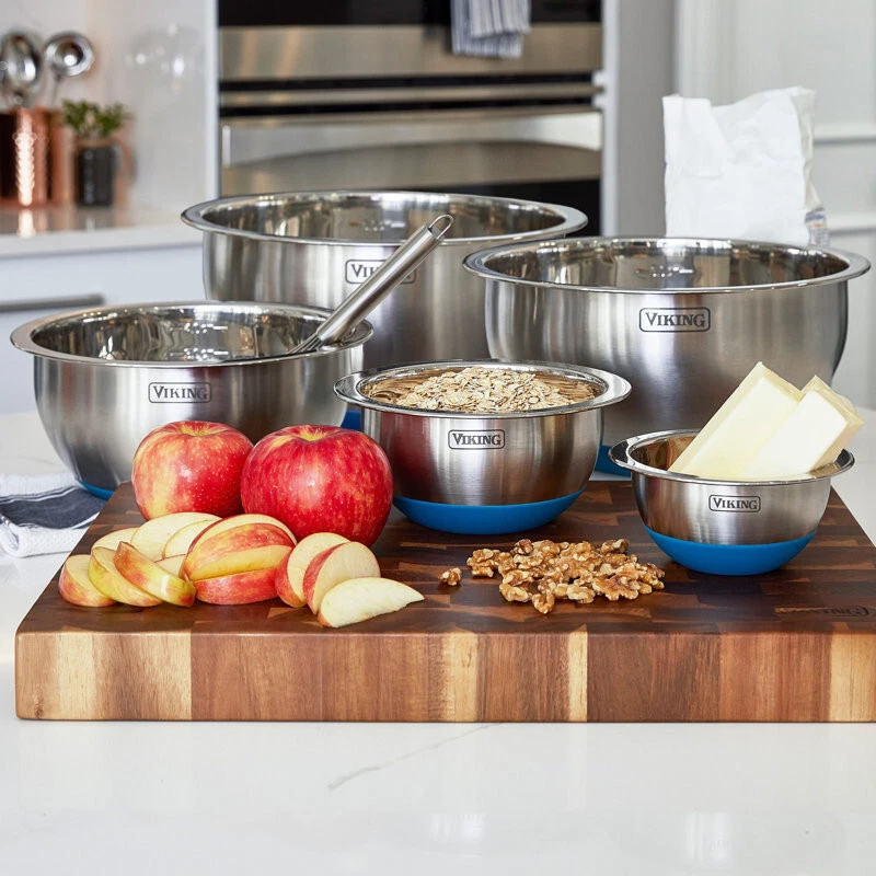 Набор из 10 чаш для смешивания из нержавеющей стали с крышками Viking - Изображение 2 из 4