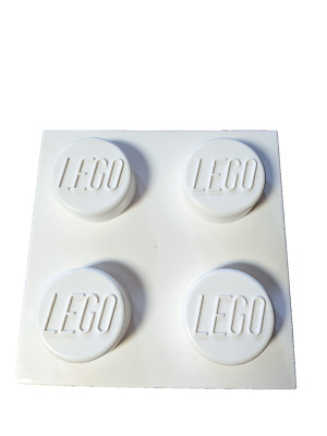 LEGO White Brick Storage Container - 4 Knob Box 10x10x6