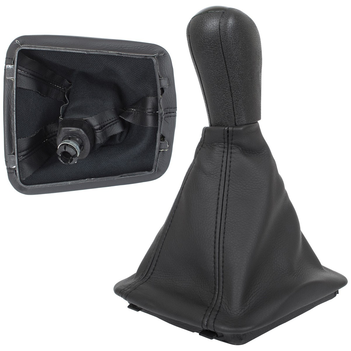 Pommeau De Levier De Vitesse + Soufflet Pour Skoda Octavia II (MK2 - 2004+) - Argenté - Neuf - Fabriqué En Pologne