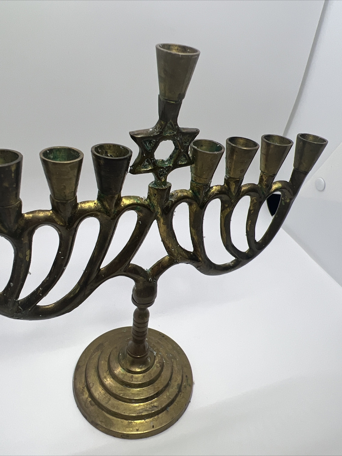 9 Branch Vintage Israel Jewish Hanukkah Menorah eBay