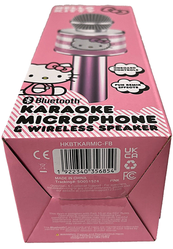 Hello Kitty Bluetooth Micrófono Karaoke Altavoz Inalámbrico USB Carga Rosa Nuevo en Caja - Imagen 5 de 5