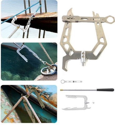 Telescopic Boat Hook and Rope for Boat Easy Long-Distance Threader