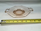 Vintage Pink depression glass serving plate 7 Inch Hexagon Shape handles Serving — photo 3