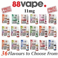 88 Vape E Liquid 11mg Nicotine All Flavours Any Pen 10ml Bottles Vape Juice 11mg