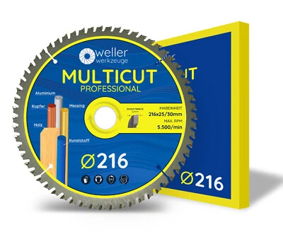 WELLER WERKZEUGE Profi MULTICUT Kreissägeblatt Sägeblatt 216x30 60Z passend für Festool KS 60 E