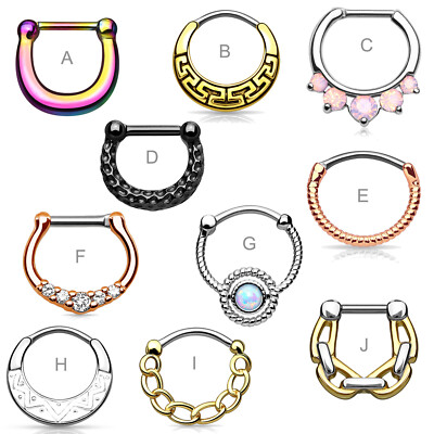 Nasenpiercing Nasenring Septum Clicker Ring Helix Kristall Opalite Tribal Z500