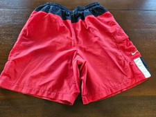 Vtg Nike Y2K Swim Trunks Shorts Cargo Pocket Mini Swoosh 90s Size Large 32-34