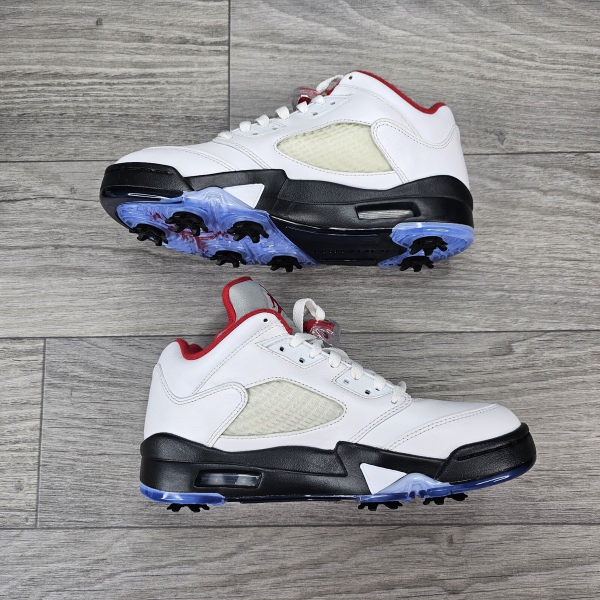 シューズ NIKE - NIKE AIR JORDAN 5 LOW GOLF &quot;FIRE RED&quot; NIKE Air Jordan V / 5 Low Golf Cleat Retro White Fire Red AJ