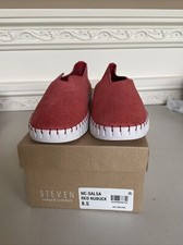 STEVEN NATURAL COMFORT Leather SNEAKER 8.5 Red Nubuck