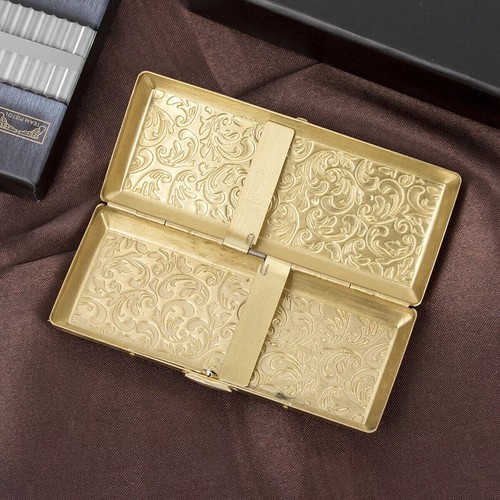 Messing Gold geprägt Arabeske Metall Zigarettenetui für 100er Zigaretten Box - Bild 5 von 11