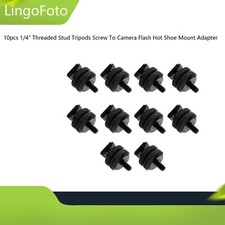10pcs 1/4" Threaded Stud Tripods Screw To Camera Flash Hot Shoe Mount Adapter