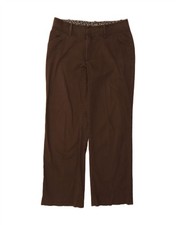 LEE Womens Straight Casual Trousers US 10 Large W32 L29 Brown Cotton DC68