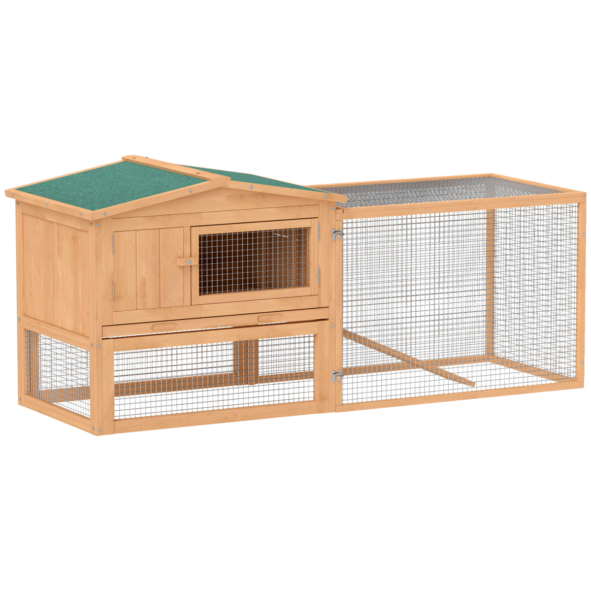 Rabbit Hutch Enclosure 2 Tier Wooden Run House Large Coop Pet - Image 3