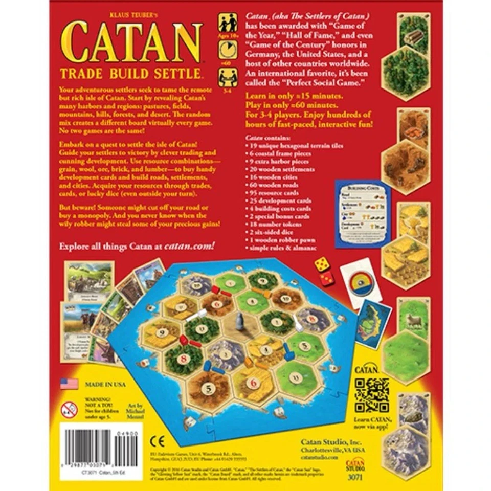 CATAN Board Game CN3071 – Trade Build Settle – Classic Red Box Sealed New - Image 2 of 3
