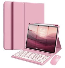 NEW iPad Pro 11 Keyboard Case Mouse M4 M5 2024 2025 Pink Round Key Wireless