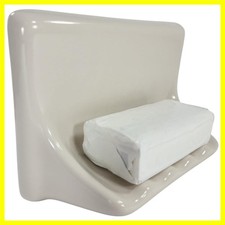 Beige Bone Almond Ceramic Soap Dish Shower Tray Tile in Installation Vintage ...