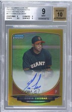 2013 Bowman Chrome Prospects Gold Refractor 38/50 Edwin Escobar BGS 9 Auto 1p7