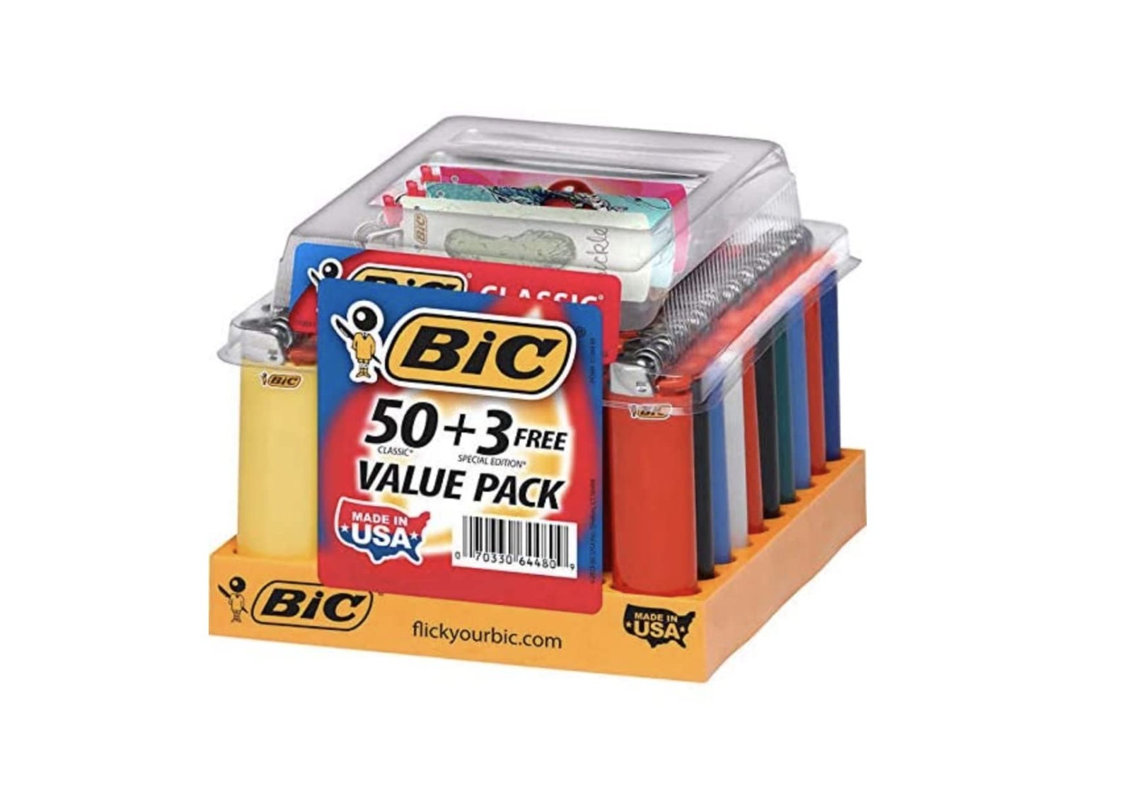 S, Assorted Colors, 50-count Tray Of Lighters