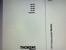 Thorens Td316 Td 318 td 320td 321  Service Manual Digital
