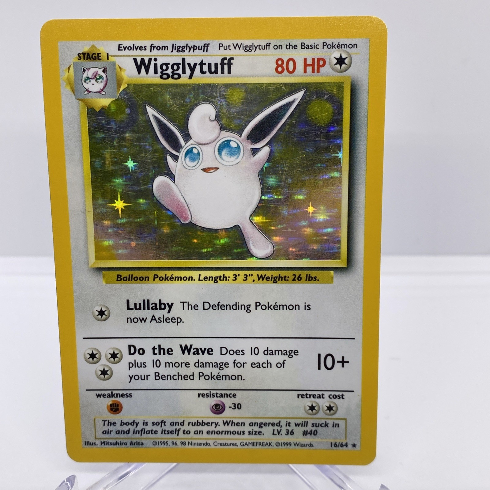 1999 Pokemon Jungle # 16 Wigglytuff-Holo No Symbol Error LP