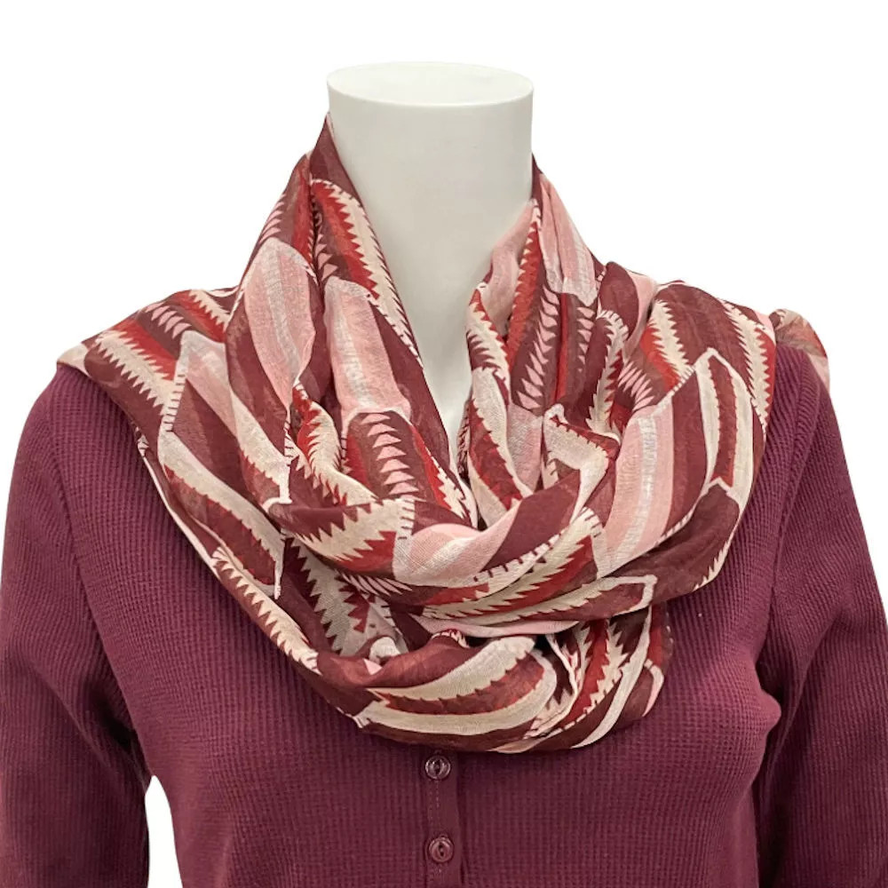 Canyon Sky Women's Aztec Scarf in Burgundy