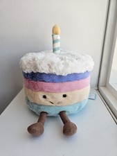 Jellycat Medium Amuseables Rainbow Birthday Cake w/ tags authentic-ship from US