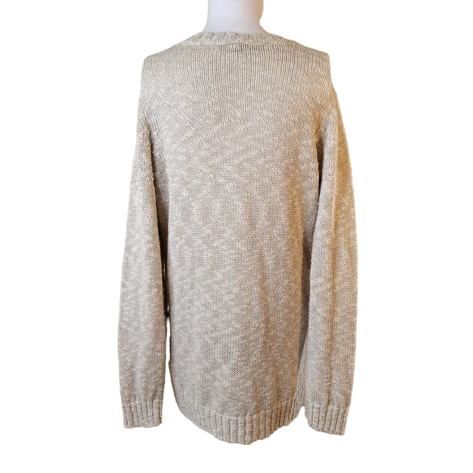 Tommy Bahama Large Sweater Women cable knit linen scoop neck sheer stretch - Image 4 of 4