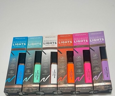Profusion Cosmetics Bling It On Pastel and Neon Eyeliner Lot Of 6 Fine Tip NEW