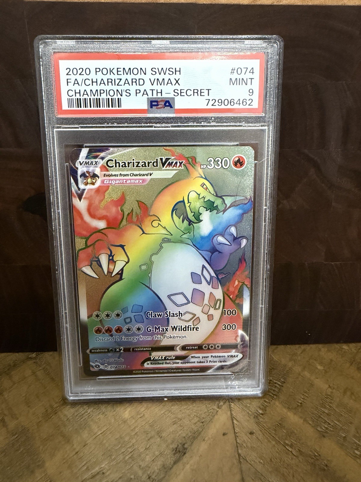Pokémon TCG Champions Path Rainbow Charizard VMAX Secret Rare Card 74/73