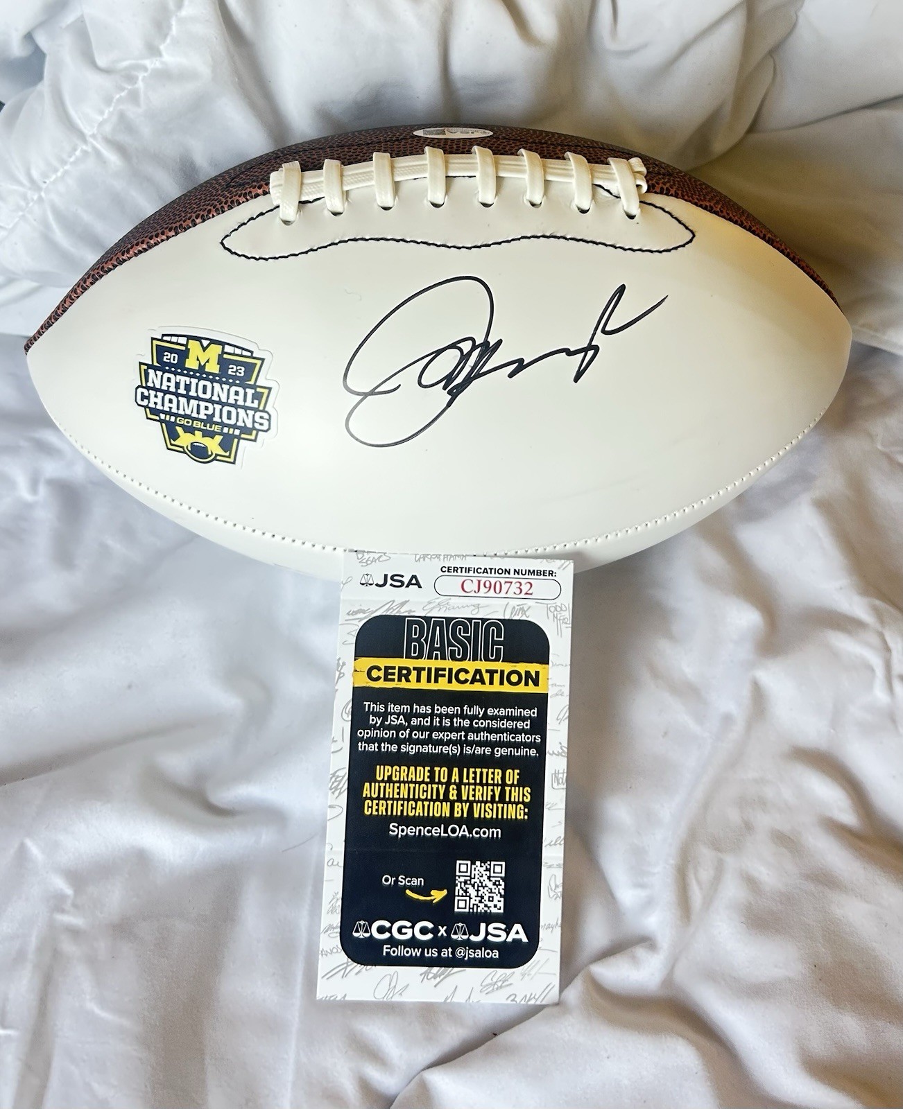 Jim Harbaugh Autographed Signed Michigan Wolverines 2023 National Champions Football JSA COA 