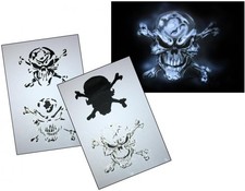 AS-063 Pirate Skull Airbrush Stencil Template Step by Size M Medium