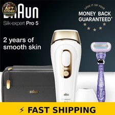 Braun PL5147 Silk Expert Pro5 IPL Hair Removal Device, White-Gold