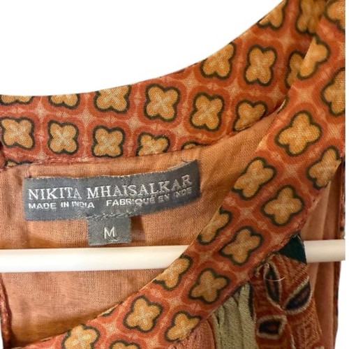 Maxi abito Anthropologie Nikita Mhaisalkar Boho Halter taglia M made in India - Foto 7 di 10
