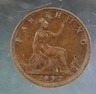 1892 Victoria Farthing — photo from another recent sale