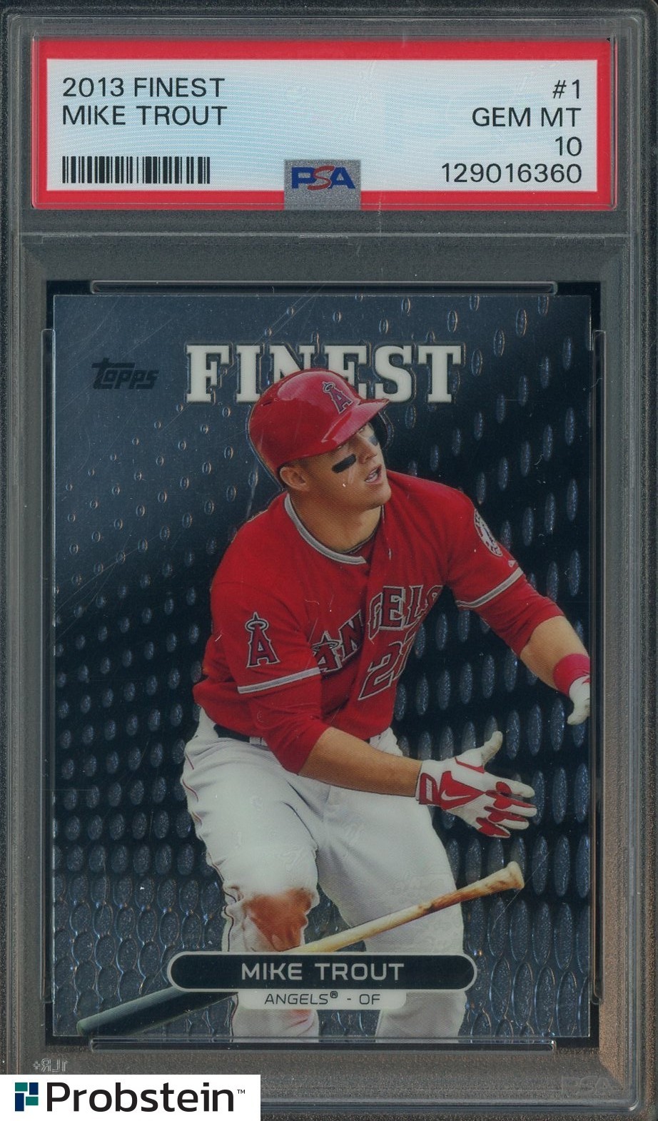 2013 Topps Finest #1 Mike Trout Angels PSA 10 GEM MINT