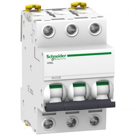 Disjoncteur iC60L Schneider 3P 10A avec coupure haute performance courbe C A9F94310