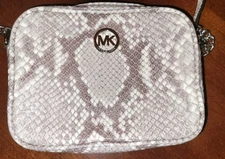 Michael Kors Small Snake Print Leather Crossbody Bag Purse MK